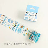 Blue Collage Wide Washi Tape