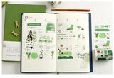 Green Collage Wide Washi Tape