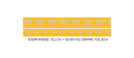 simply gilded WASHI TAPE 15/10mm BOW set - INTENSE YELLOW + silver holographic (May Release, Presale) 