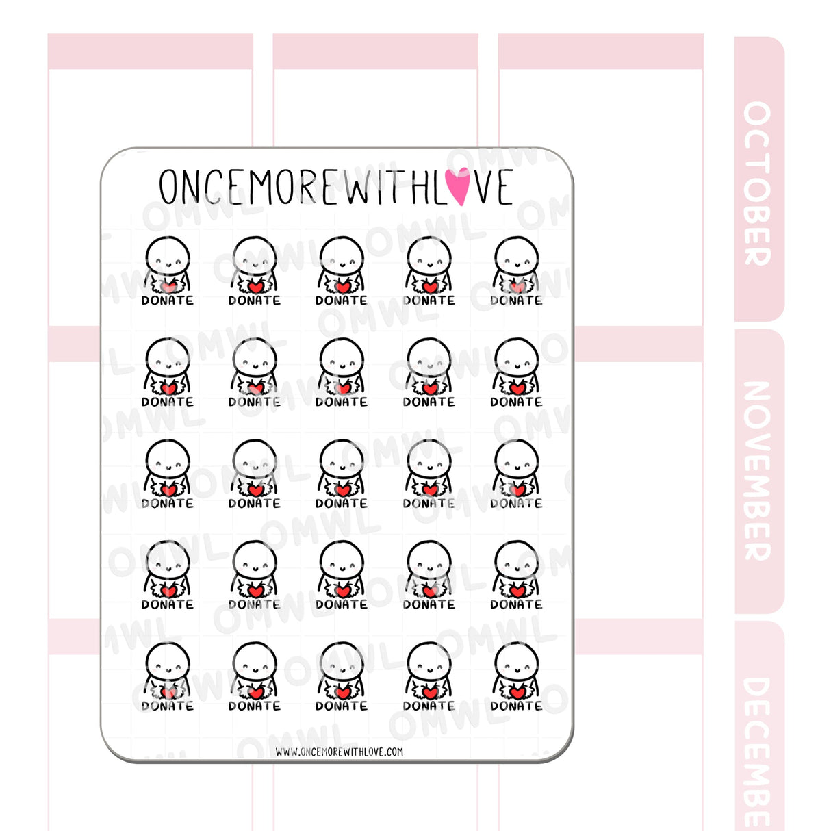 M1011 Donate Blood Donation Planner Stickerp