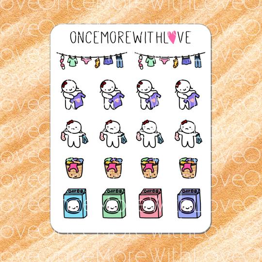 Laundry Banner and Laundry Chores Munchkin Planner Stickers