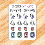 Laundry Banner and Laundry Chores Munchkin Planner Stickers