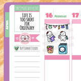 Laundry Banner and Laundry Chores Munchkin Planner Stickers