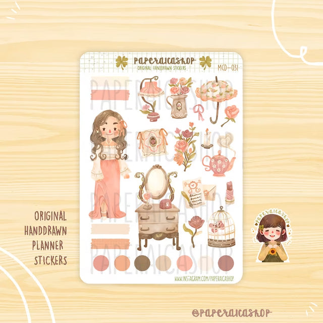 Cute Dainty Girl Stickers PaperaicaShop
