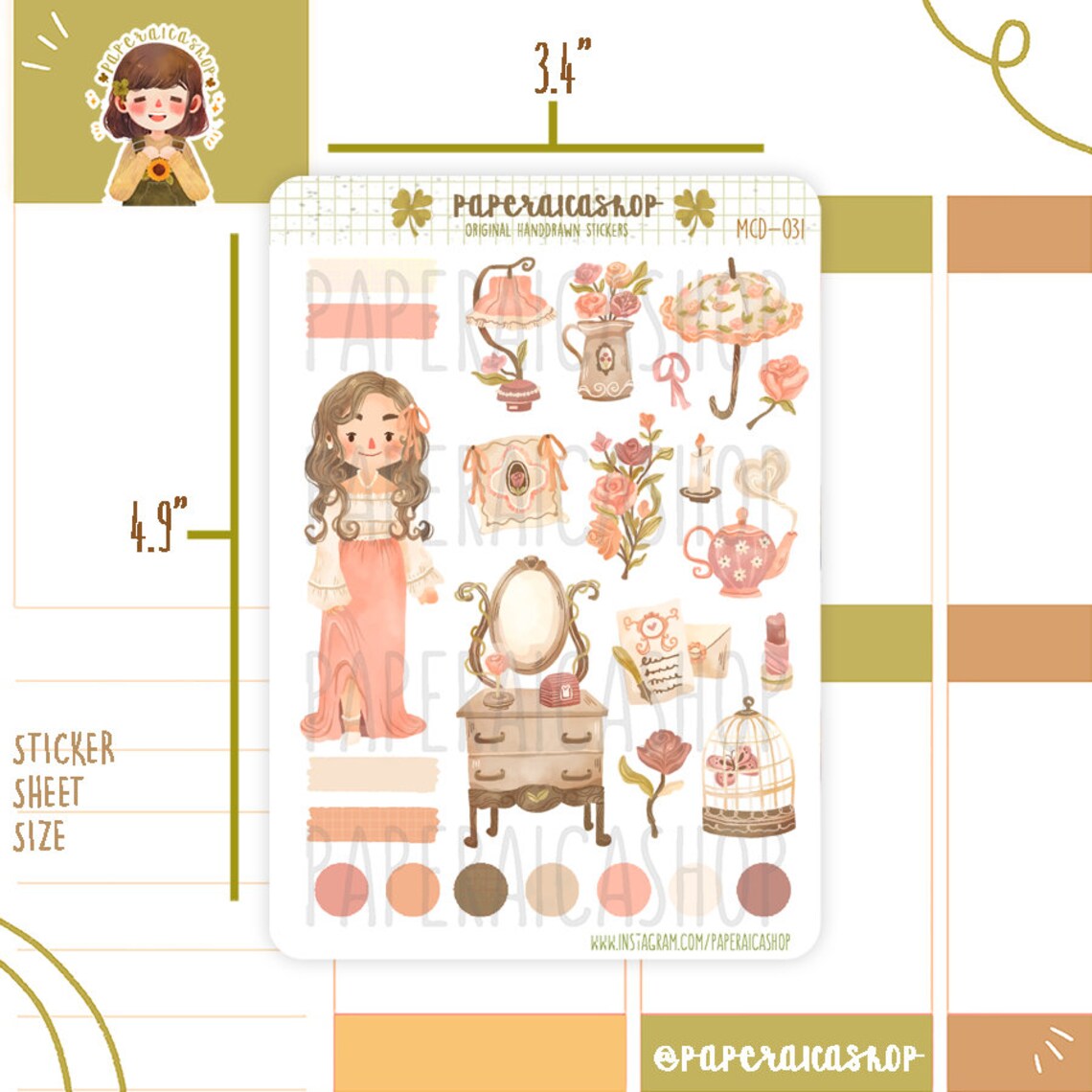 PaperaicaShop Cute Dainty Girl Stickers