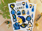 Hoja de pegatinas de magia nocturna