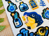 Hoja de pegatinas de magia nocturna