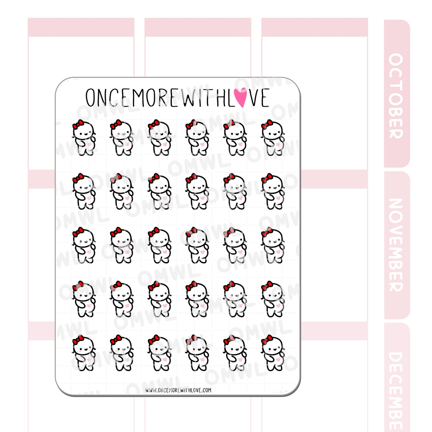 Once More With Love -&nbsp;M665 Pregnancy or Food Baby Icon Munchkins Planner Stickers