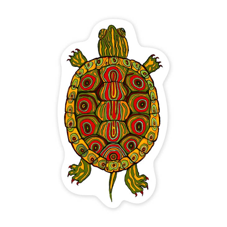 Pegatina de tortuga pintada 