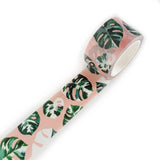 Cinta washi de Monstera rosa