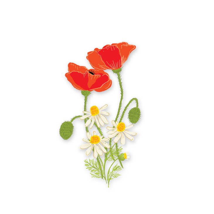 Pegatina individual Amapolas
