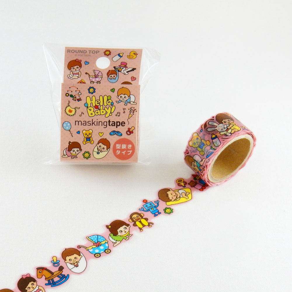 Hello Baby Round Top Masking Tape • Tips Die-Cut Tape Character Series