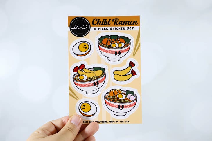 Hoja de pegatinas de ramen