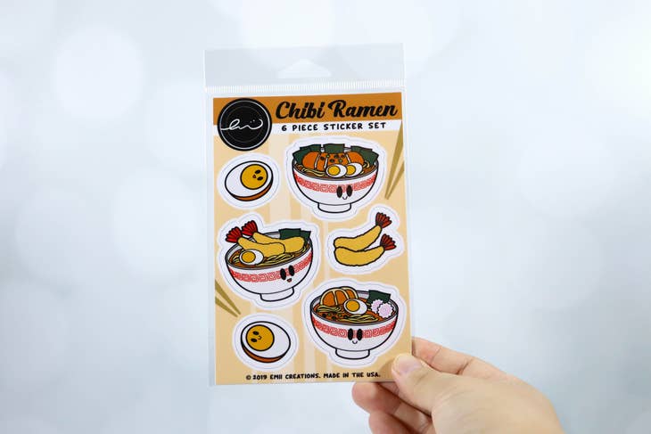 Hoja de pegatinas de ramen