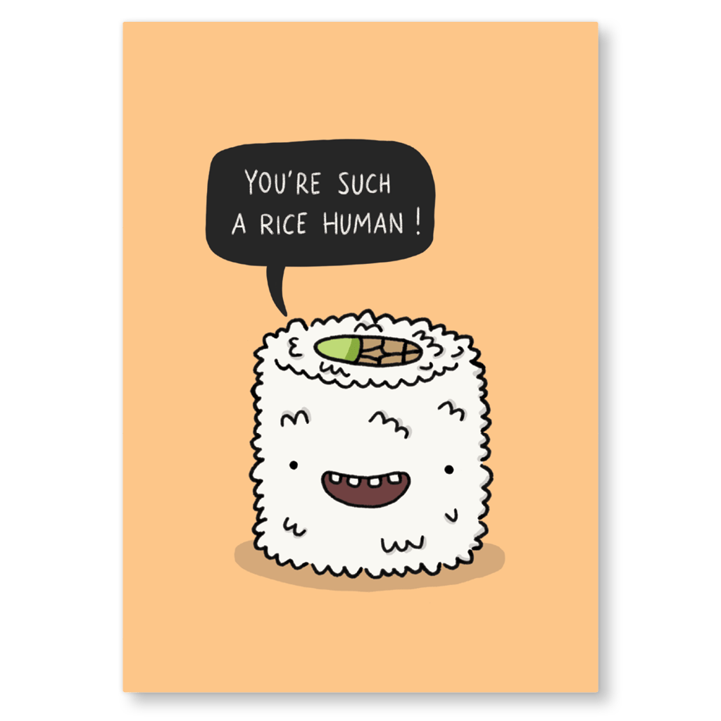 Postal de arroz humano