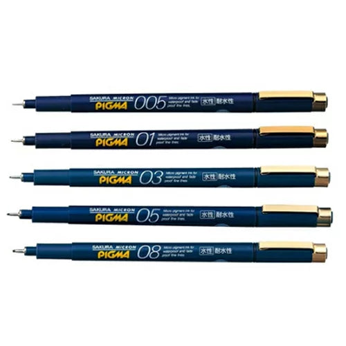 Bolígrafo Sakura Pigma Micron, paquete de 5, tinta negra 