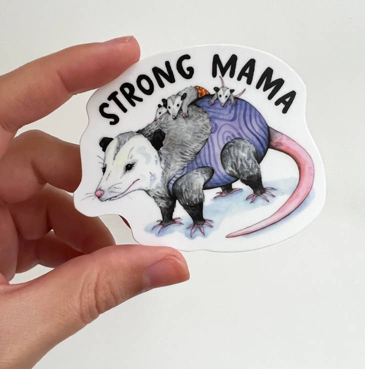 Pegatina de la mamá zarigüeya fuerte