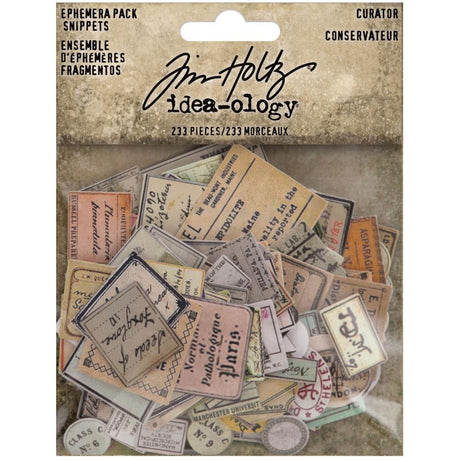 Fragmentos de efímeras de Idea-Ology del curador, 233 por paquete, Tim Holtz 