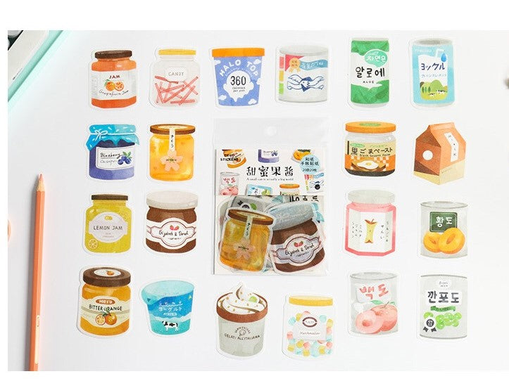 Fruit Jam Washi Flake Sticker (40 pieces)