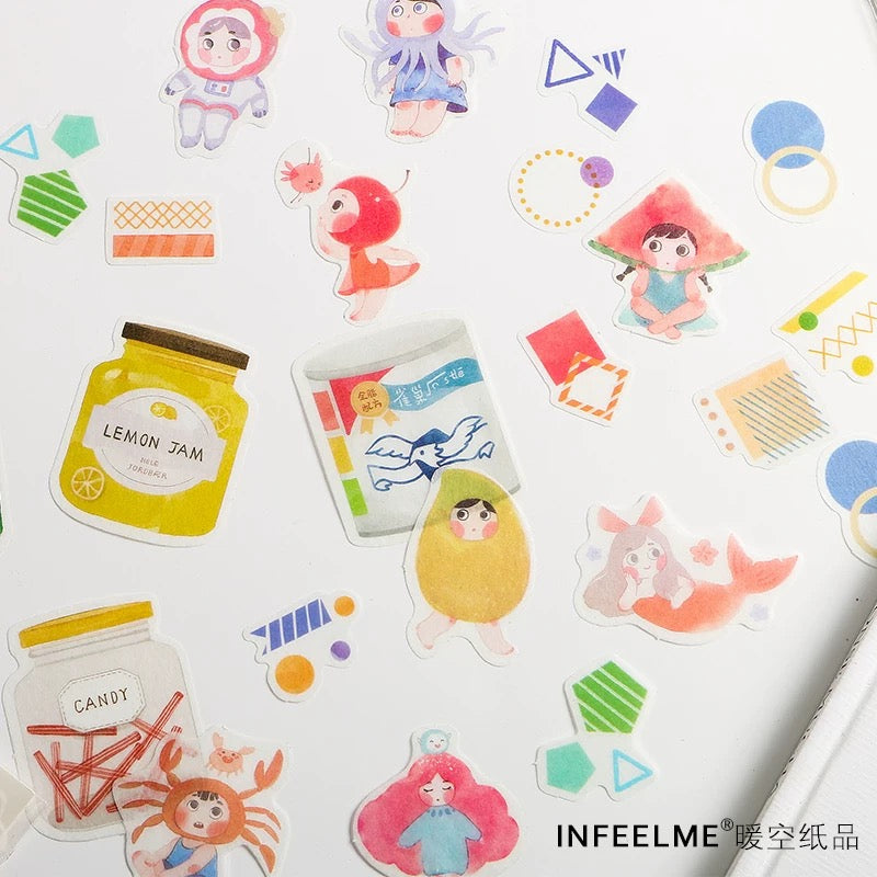 Fruit Jam Washi Flake Sticker (40 pieces)