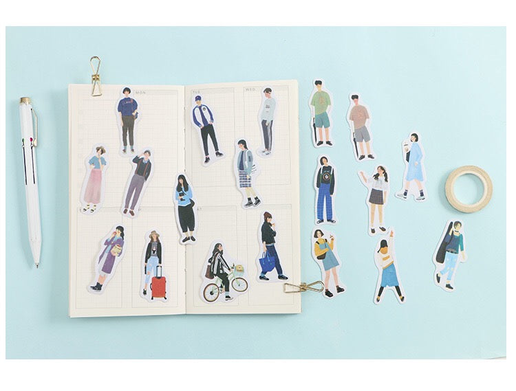 People Washi Flake Sticker