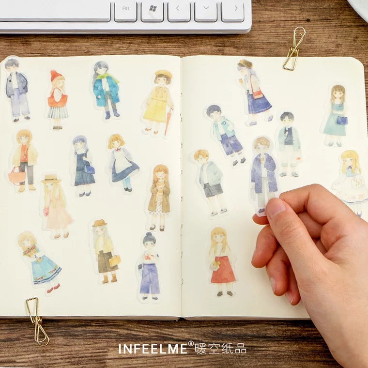 People Washi Flake Sticker (40 pieces)