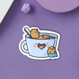 Pegatina de vinilo de osos Tea Time