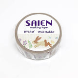 Cinta washi japonesa de conejo salvaje SAIEN