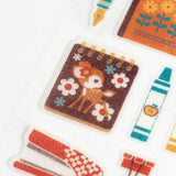 Pegatinas de papelería con diseño de flores retro de Yurubun