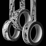 Lote de 3 rollos de cinta washi con motivos naturales en blanco y negro