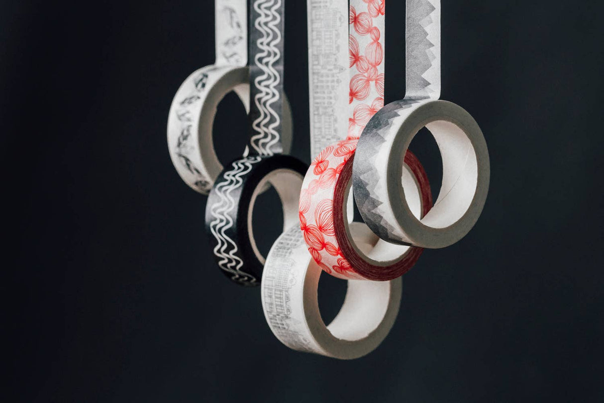 Lote de 5 rollos de cinta washi con diseño