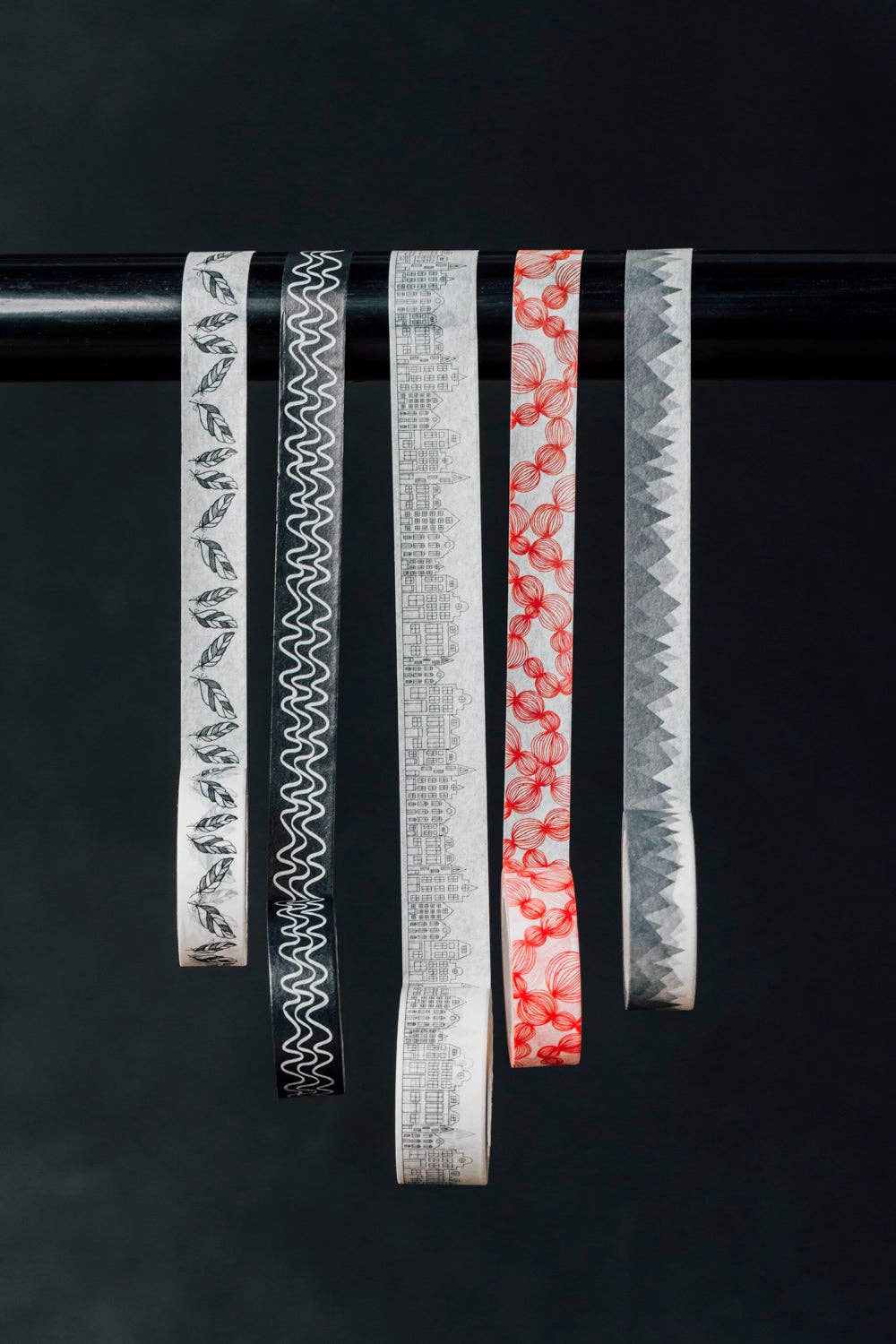 Lote de 5 rollos de cinta washi con diseño