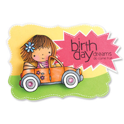 Scooter Mimi Rubber Stamp