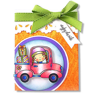 Scooter Mimi Rubber Stamp