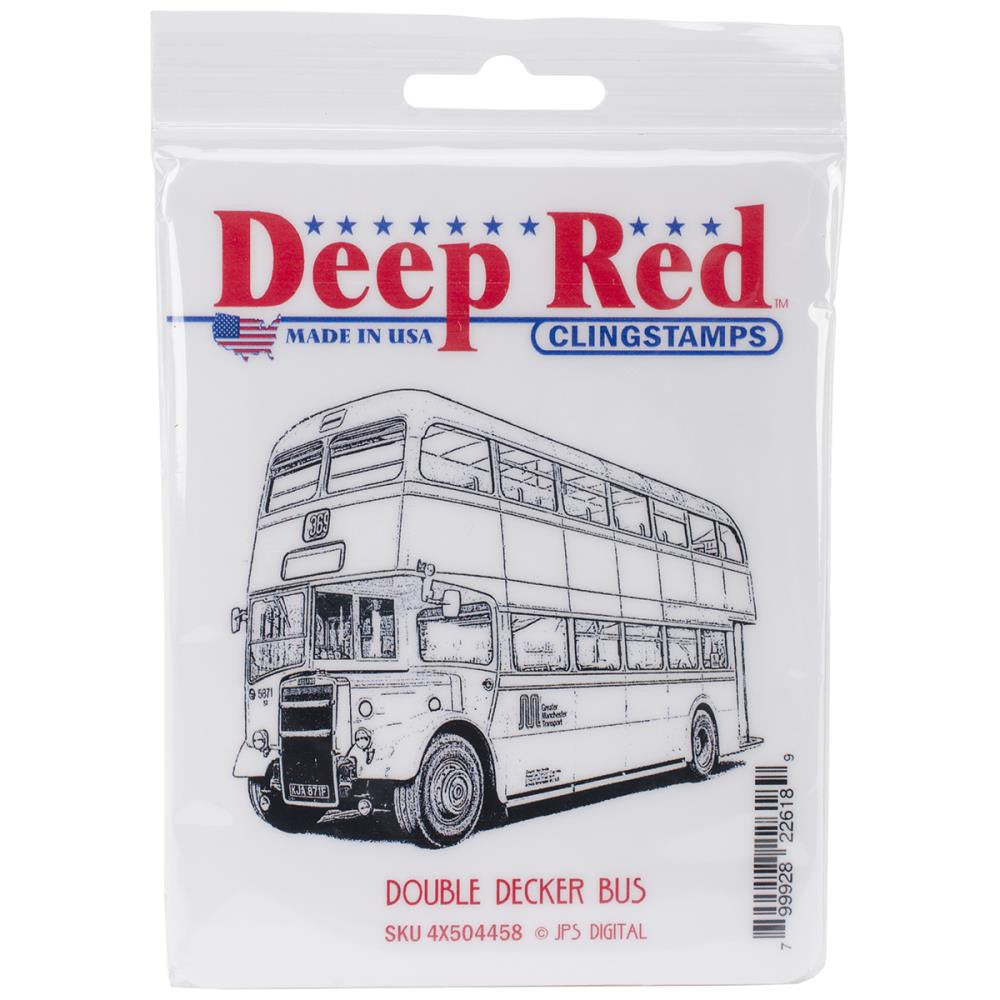 Double Decker Bus Deep Red Cling Stamp