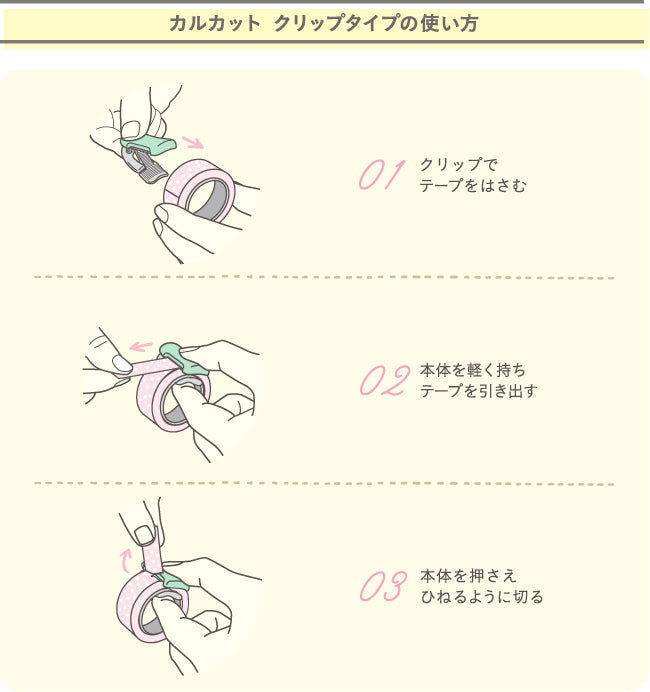 Washi Tape Cutter Pastel Green Kokuyo Karu Cut (for 20 - 25mm)