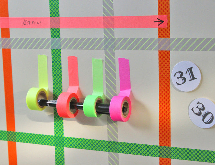 Neon Yellow Stripe Washi Tape Masté
