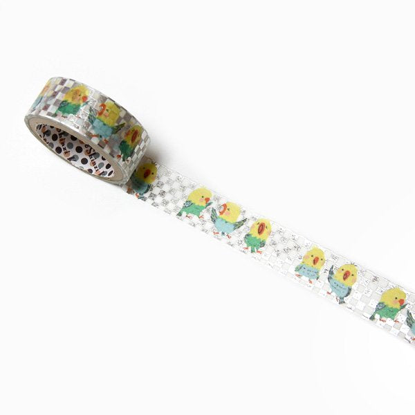Parakeet Bird Foil Washi Tape • Shinzi Katoh Design