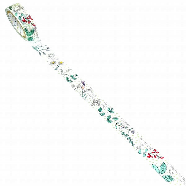 Cinta washi con motivos de jardín de hierbas 