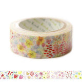 Cinta washi con motivos de jardín de flores de primavera 