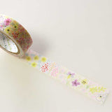 Cinta washi con motivos de jardín de flores de primavera 