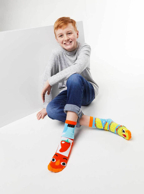 Taco & Hot Sauce Tween Mismatched Socks